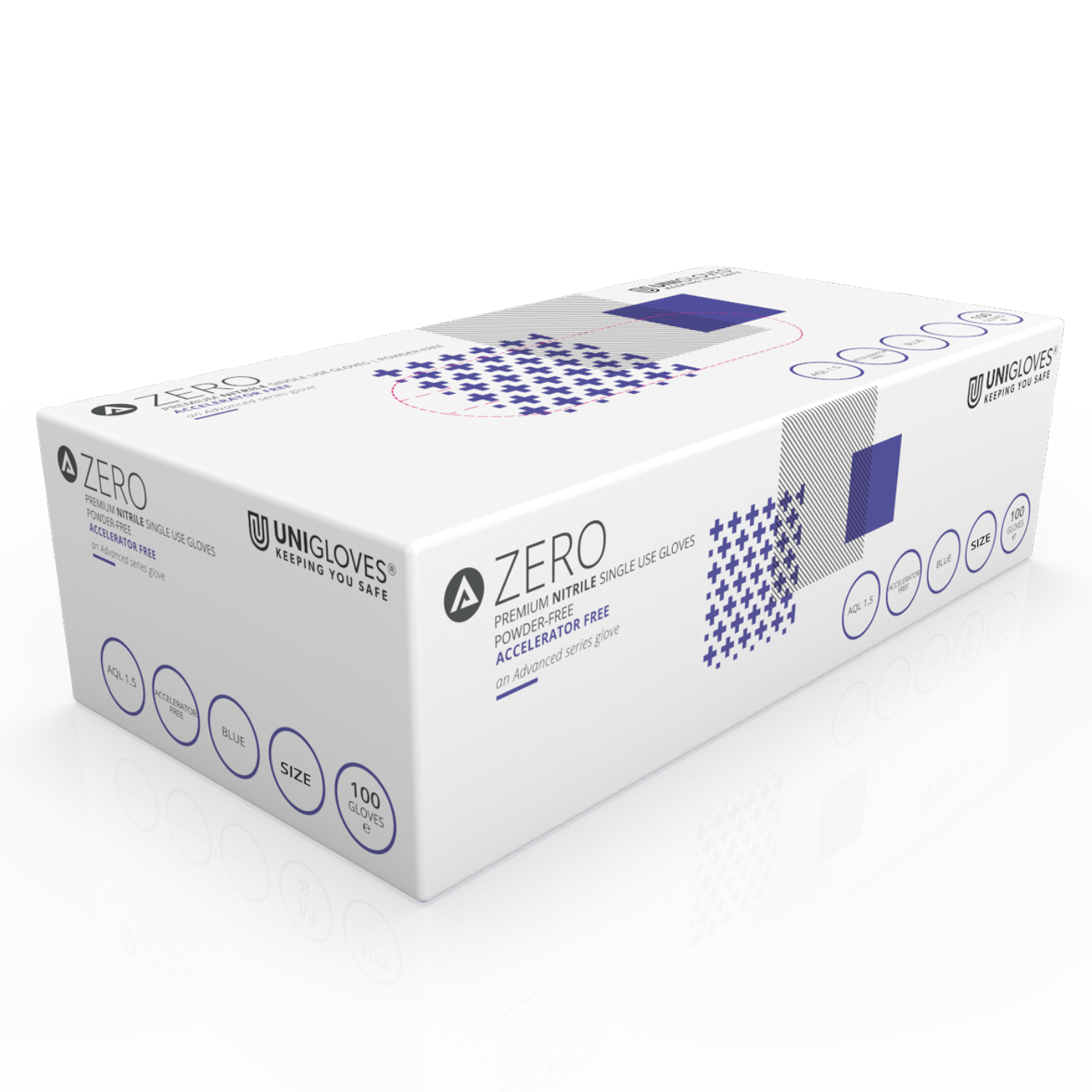 Unigloves Advanced Zero Accelerator Free Nitrile Examination Multipurp ...