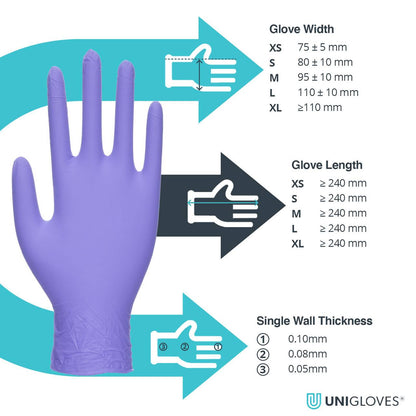 Unigloves Sapphire Pearl Nitrile Gloves