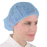 Blue Bouffant Style Mob Caps Pack of 100