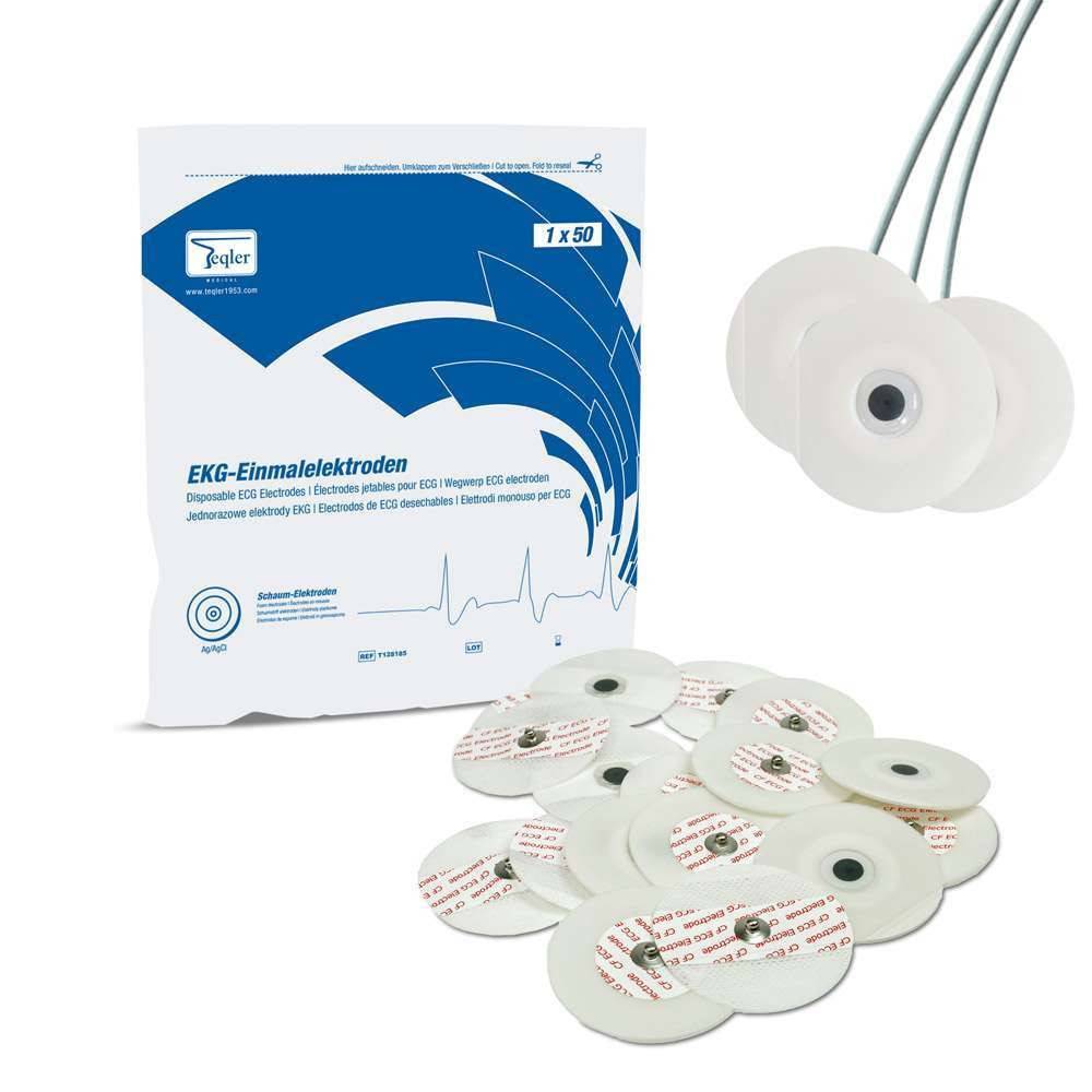 Foam ECG Electrodes for Button Adapters Pack of 50 Teqler – UKMEDI