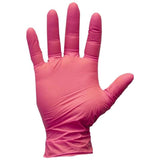 Teqler Pink Nitrile Gloves Powder Free