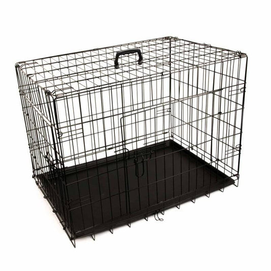 Black Folding Animal Cage Medium - UKMEDI