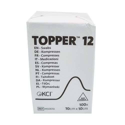 10cm x 10cm 6 ply Non Sterile Swabs Pack of 100 Topper 12