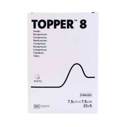 7.5 x 7.cm 12 ply Non Sterile Swabs Pack of 125 Topper 8 - UKMEDI