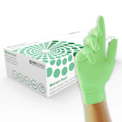 Unigloves Green Pearl Nitrile Gloves - UKMEDI