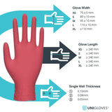 Unigloves Red Pearl Nitrile Gloves