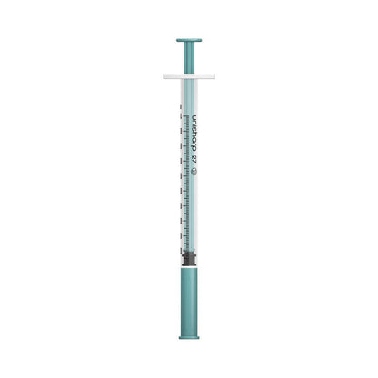 1ml 0.5 inch 27g Teal Green Unisharp Syringe and Needle u100