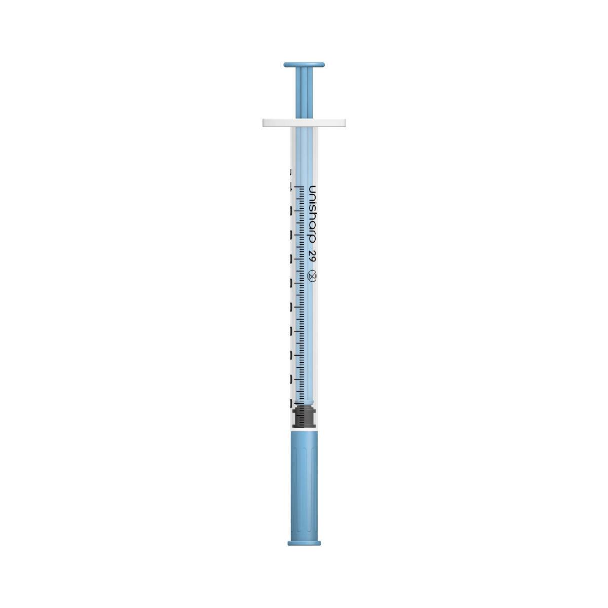 1ml 0.5 inch 29g Blue Unisharp Syringe and Needle u100 - UKMEDI