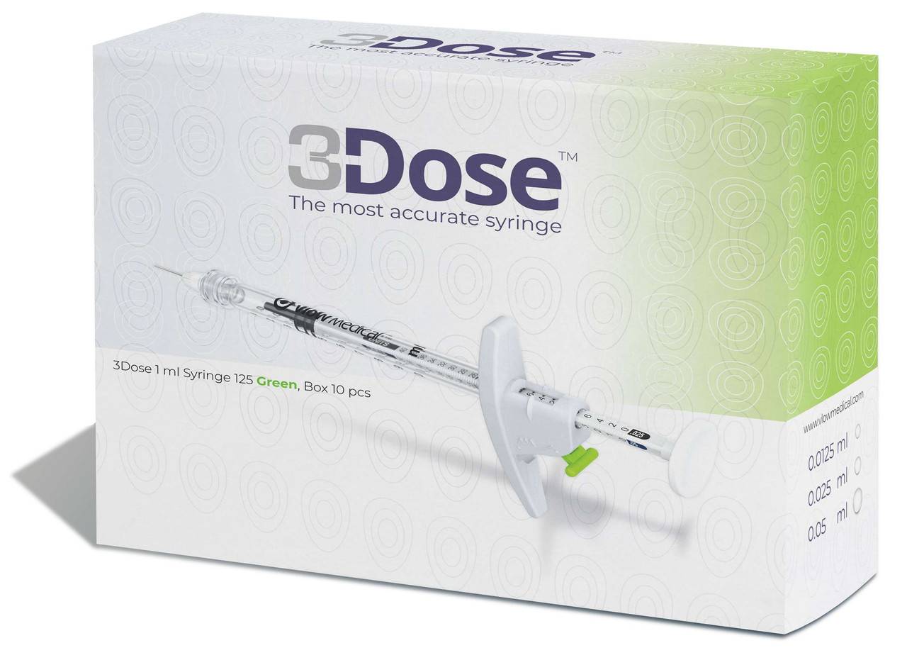 vlow Medical - 3Dose 1 ml Syringe 125 Green vlow Medical - Box 10 - 3DG125 UKMEDI.CO.UK UK Medical Supplies